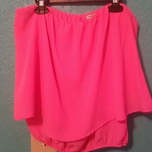 Neon pink crop top